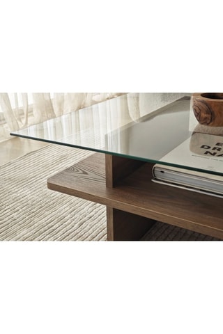 Table basse Saga Rectangle  - Plateau en verre trempé - 105 x 35 x 65 cm