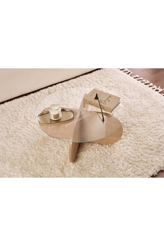 Table basse avec plateau en verre trempé Aeris - 75 x 75 x 35 cm