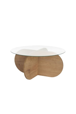 Table basse avec plateau en verre trempé Aeris - 75 x 75 x 35 cm
