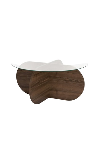 Table basse avec plateau en verre trempé Aeris - 75 x 75 x 35 cm