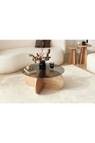 Table basse Bubble  - Plateau en verre trempé - 75 x 35 x 75 cm