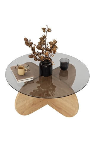 Table basse Bubble  - Plateau en verre trempé - 75 x 35 x 75 cm