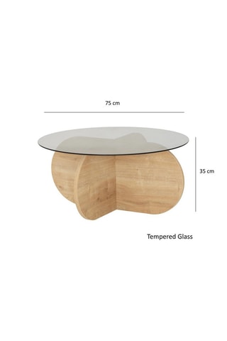 Table basse Bubble  - Plateau en verre trempé - 75 x 35 x 75 cm