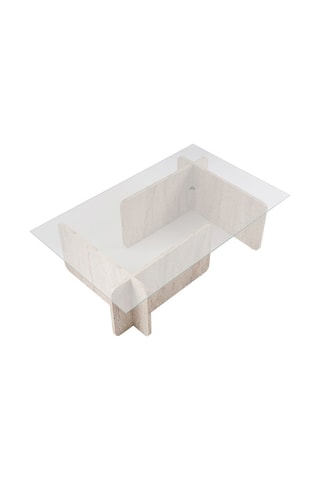 Table basse Flavio - Plateau en verre - 105 x 30 x 65 cm