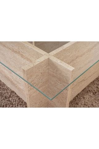 Table basse Vetrino  - Plateau en verre trempé - 105 x 40 x 65 cm