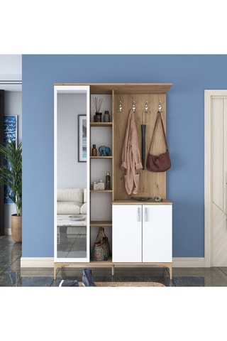 Meuble d'entrée 3 portes - 120 x 37,5 x 198,6 cm