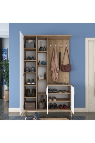 Meuble d'entrée 3 portes - 120 x 37,5 x 198,6 cm