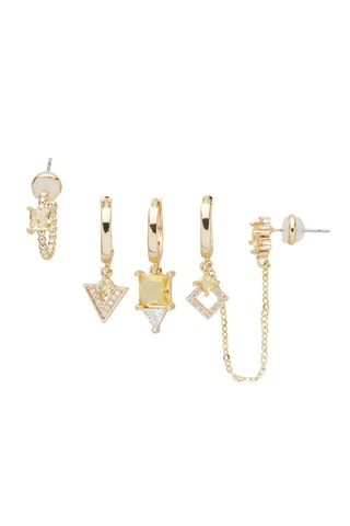 5 brincos - Banhados a ouro amarelo