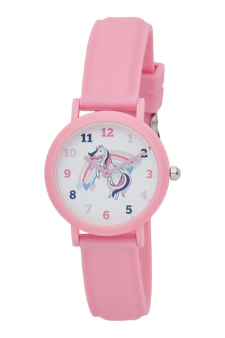 Relógio de quartzo em silicone - Rosa