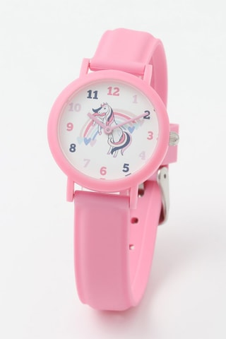 Relógio de quartzo em silicone - Rosa