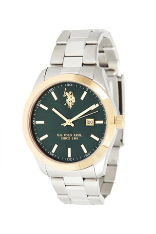 Relógio de quartzo em aço inoxidável e folheado a ouro amarelo - Prateado e dourado