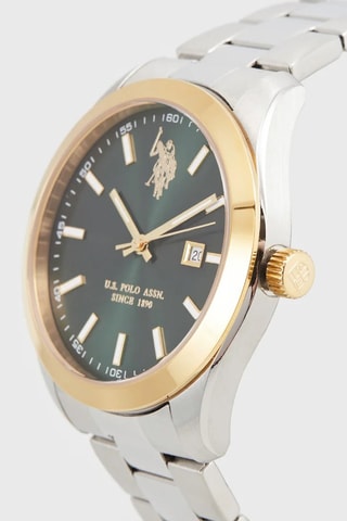 Relógio de quartzo em aço inoxidável e folheado a ouro amarelo - Prateado e dourado