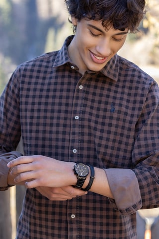 Caixa em aço inoxidável - Cronógrafo - Preto