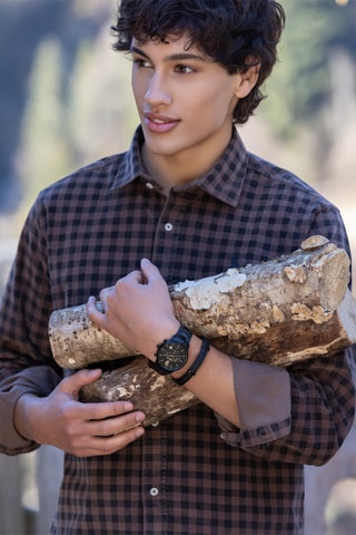 Caixa em aço inoxidável - Cronógrafo - Preto