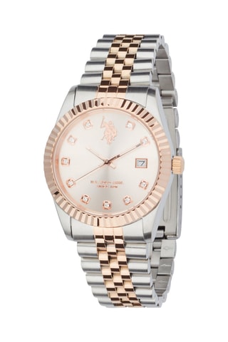 Relógio de quartzo em aço - Prateado e dourado-rosa