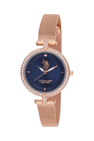 Relógio de quartzo folheado a ouro rosa