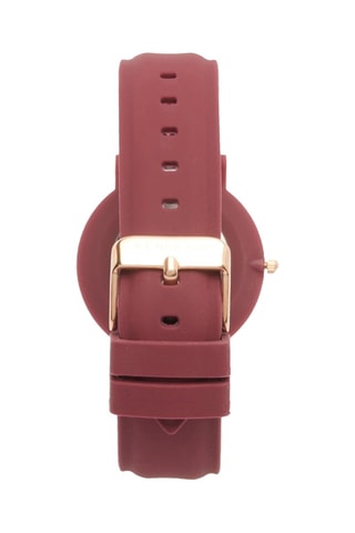 Relógio de quartzo em silicone Bordô e branco