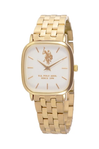 Relógio de quartzo em aço e banhado a ouro amarelo - Dourado e branco