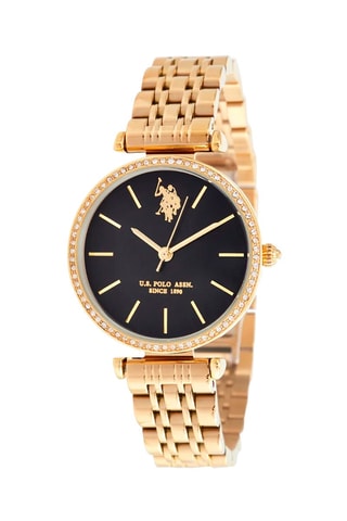 Relógio de quartzo em aço folheado ouro amarelo