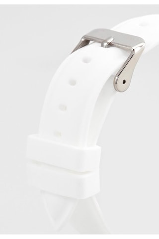 Relógio de quartzo em silicone Branco e azul-marinho