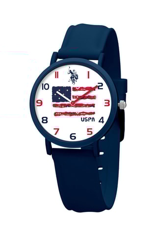 Relógio de quartzo em silicone Azul-marinho e branco