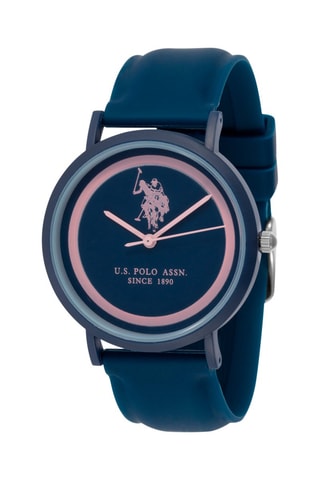 Relógio de quartzo em silicone Azul e rosa pálido