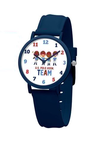 Relógio de quartzo em silicone 
Azul e branco