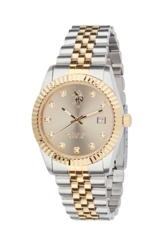 Relógio de quartzo banhado ouro amarelo