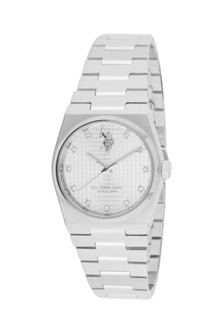 Relógio de quartzo em aço - Prateado e branco