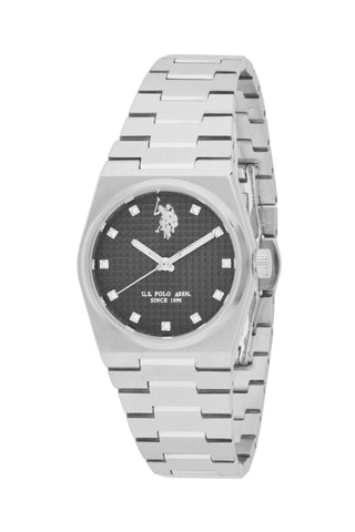 Relógio de quartzo em aço - Prateado e preto