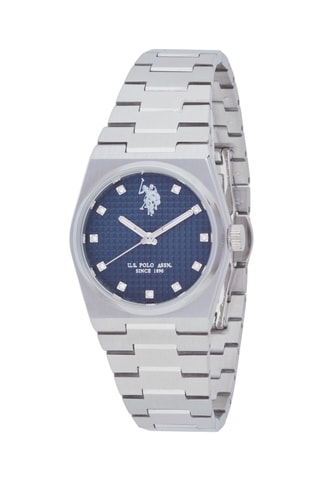 Relógio de quartzo em aço - Prateado e azul 