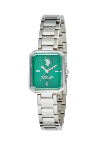 Relógio de quartzo em aço - Prateado e verde 