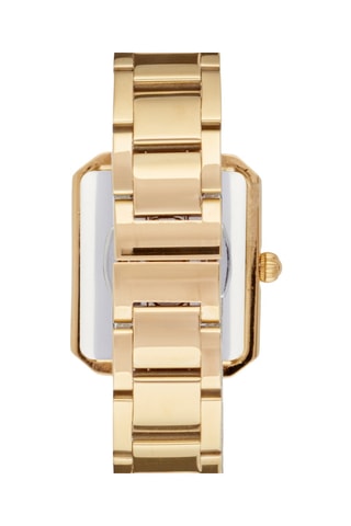 Relógio de quartzo em aço banhado a ouro amarelo - Dourado e bege