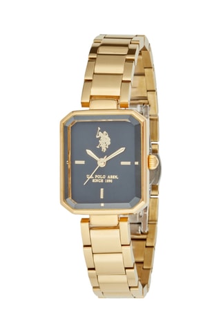 Relógio de quartzo em aço banhado a ouro amarelo - Dourado e preto