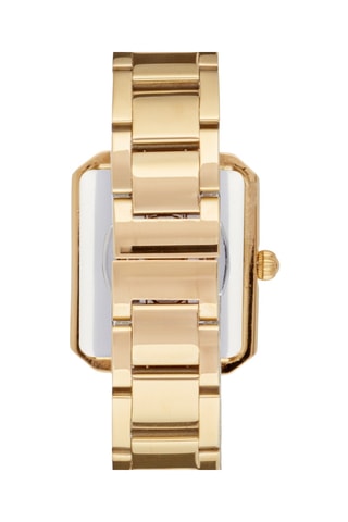 Relógio de quartzo em aço banhado a ouro amarelo - Dourado e preto