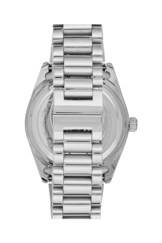 Relógio de quartzo em aço - Prateado e bordô