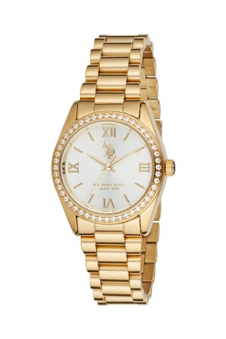 Relógio de quartzo em aço banhado a ouro amarelo