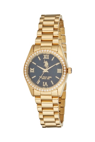 Relógio de quartzo em aço banhado a ouro amarelo