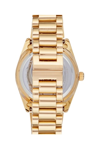 Relógio de quartzo em aço banhado a ouro amarelo