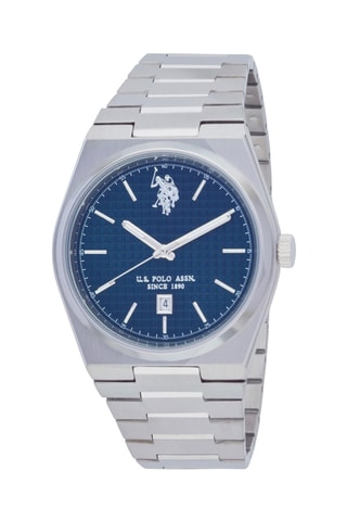 Relógio de quartzo em aço - Prateado e azul-marinho