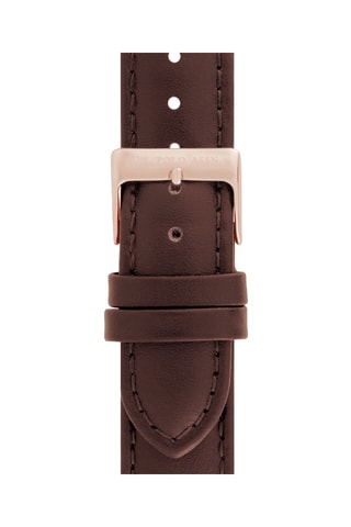 Relógio de quartzo em couro e banhado a ouro rosa