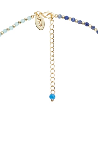 Colar - Banhado a ouro amarelo, sodalite, olhos de gato, jade e ágata