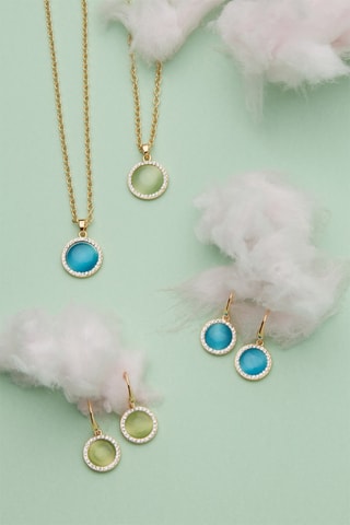 Brincos - Banhado a ouro amarelo e olhos-de-gato