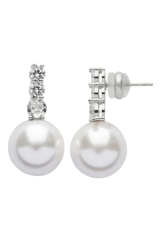 Brincos - Prateado e branco