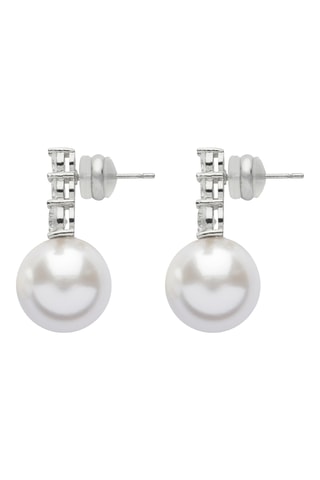 Brincos - Prateado e branco