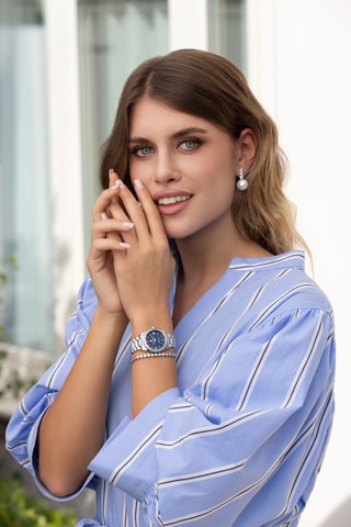 Brincos - Prateado e branco