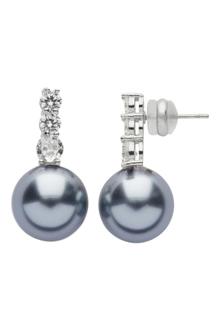 Brincos - Prateado e cinzento-escuro