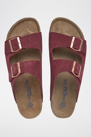 Nubuck Slippers - Bordeauxrood