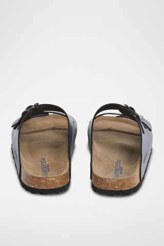 Leren Slippers - Marineblauw