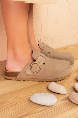 Nubuck Clogs Rosso Lichtbruin